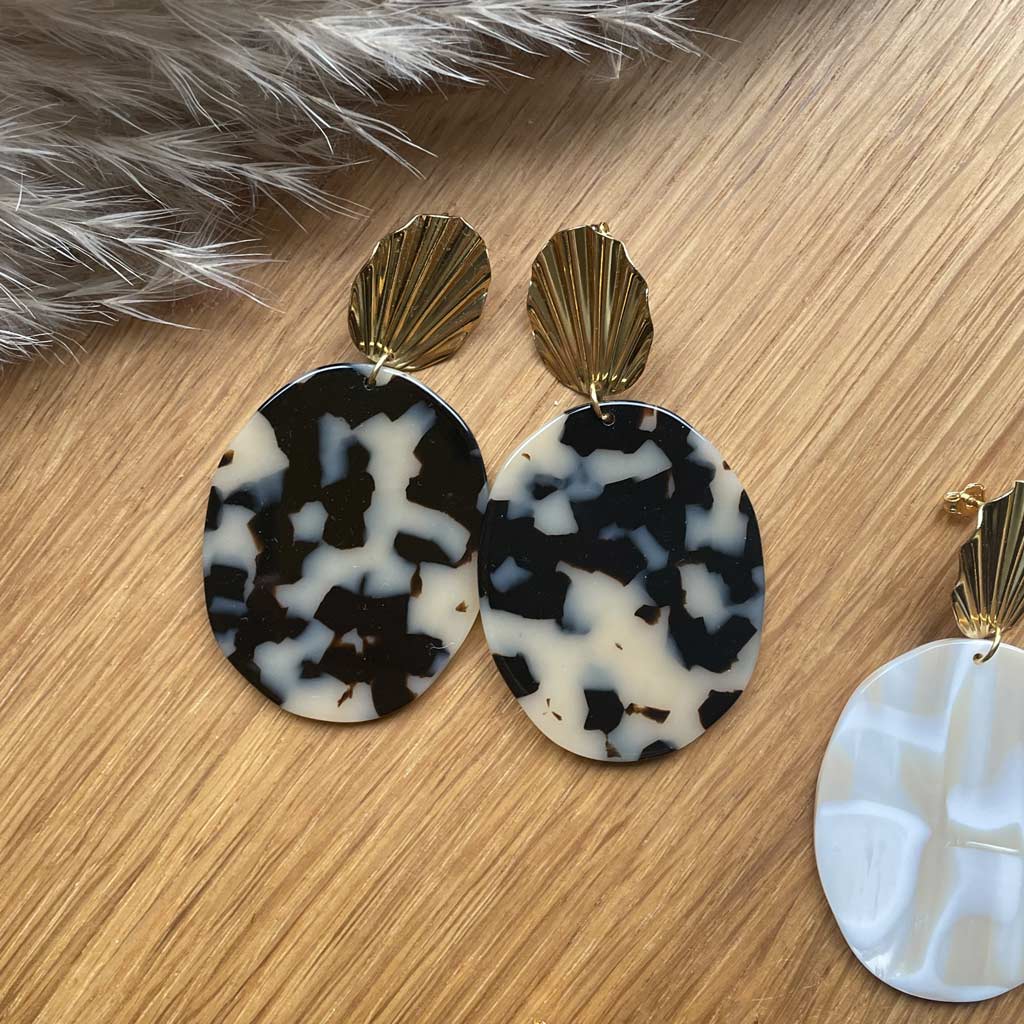 Boucles D'oreilles Cabochon Verre Motif Frida - Dormeuses, Multicolores, Sans Marque